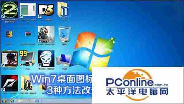 win7桌面图标怎么变小？