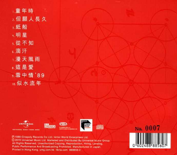 张国荣[蜚声环球系列](日本压碟)5CD[低速原抓WAV+CUE]