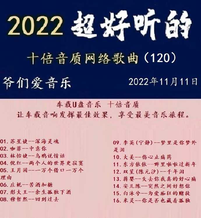 群星《2022超好听的十倍音质网络歌曲（120）》WAV分轨